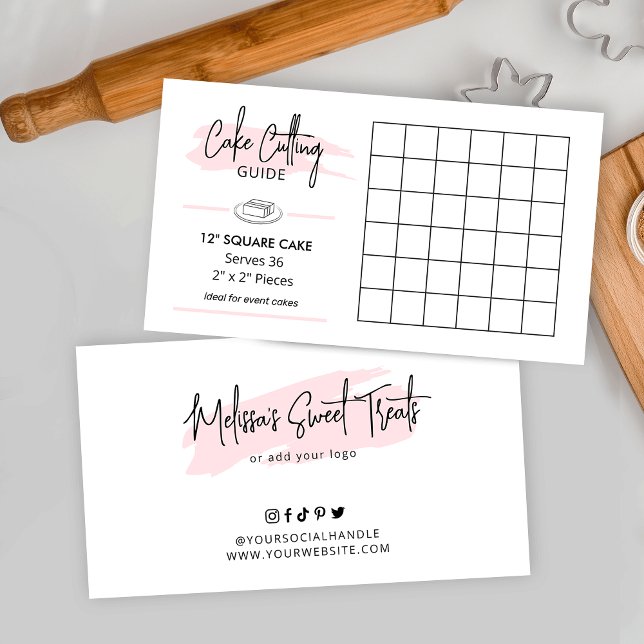 12" Square Cake Cutting Guide 2x2 Event Servings Enclosure Card (12 inch square cake cutting guides for event or birthday cakes)