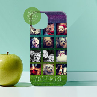12 square instagram photo collage colourful design iPhone 15 case