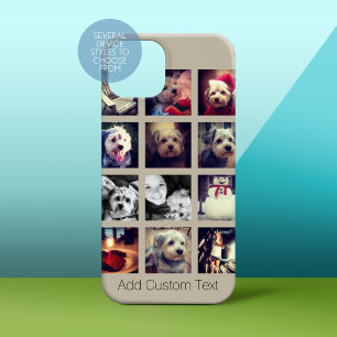 12 square photo collage with taupe background Case-Mate iPhone 14 plus case