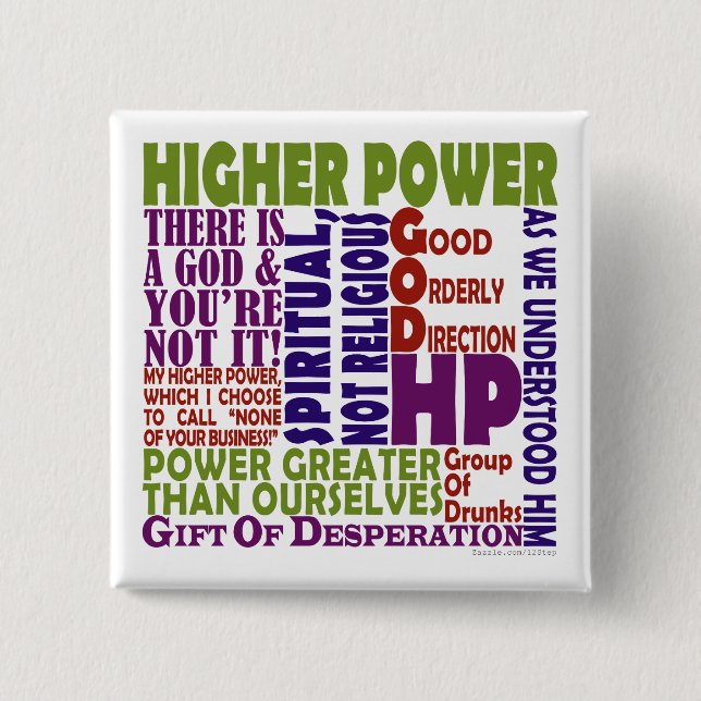 12 Step Higher Power 15 Cm Square Badge (Front)