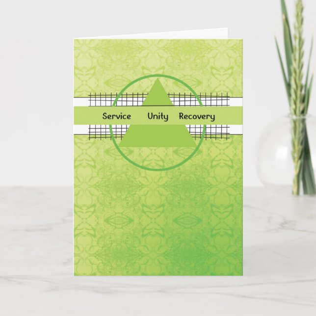 12 Step Recovery Encouragement Service Unity Trian Card (Front)