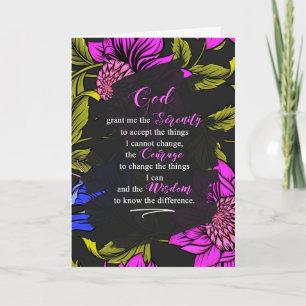 12 Step Recovery Encouragment Purple Botanical Card