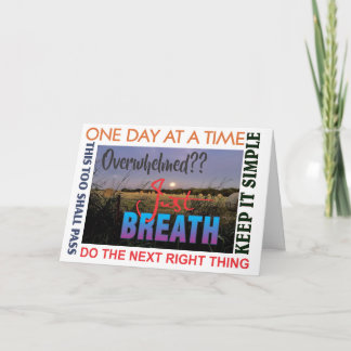 12 step recovery just breathe greeting card 25