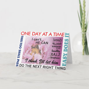 12 step recovery slogans card