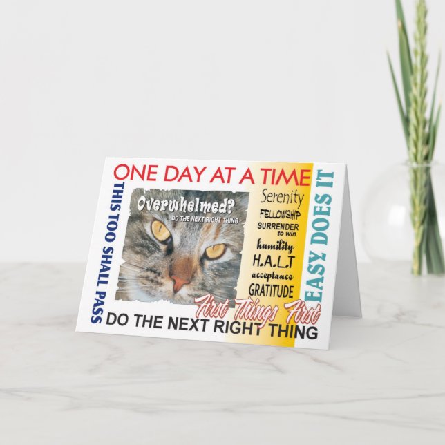 12 step recovery slogans card (Front)