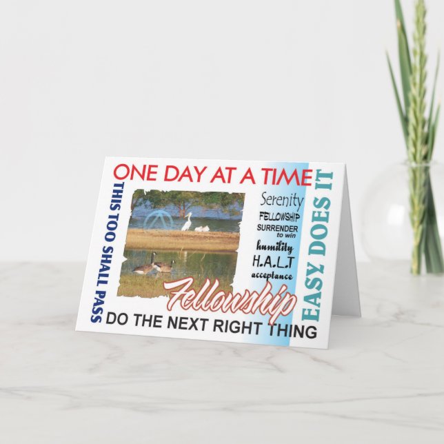 12 step recovery slogans card (Front)