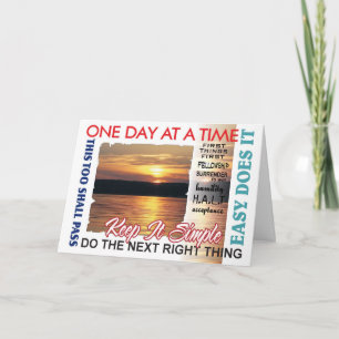 12 step recovery slogans card