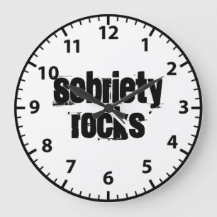 12 Step Recovery Sobriety Slogan Alcoholic Addict Large Clock
