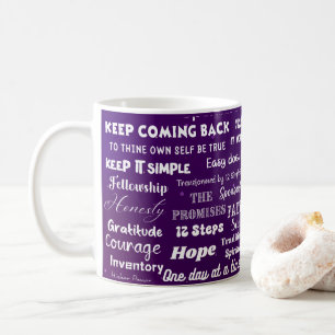 12 Step Recovery Words & Slogans Coffee Mug
