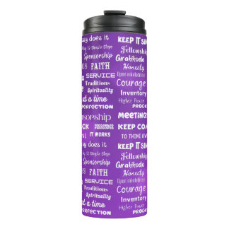 12 Step Recovery Words & Slogans Thermal Tumbler