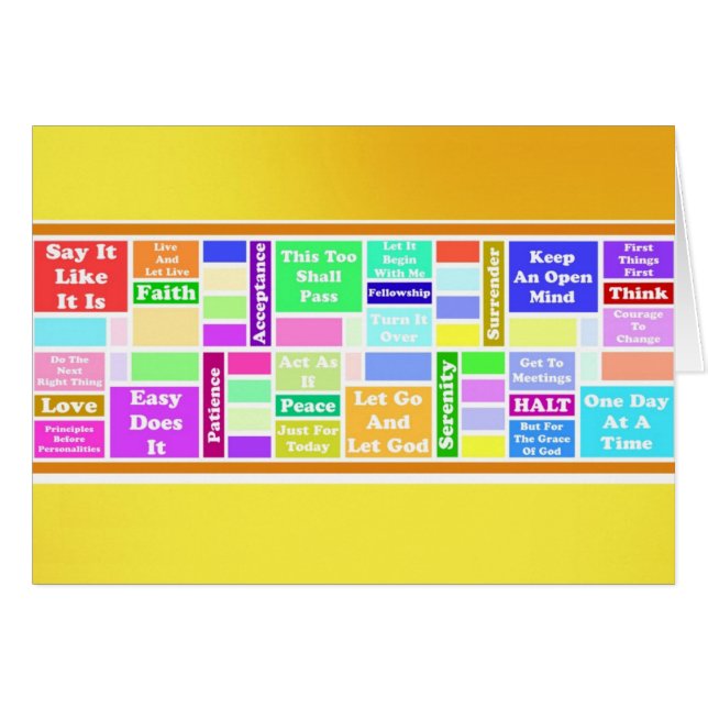 12 Step Slogans Card (Front Horizontal)
