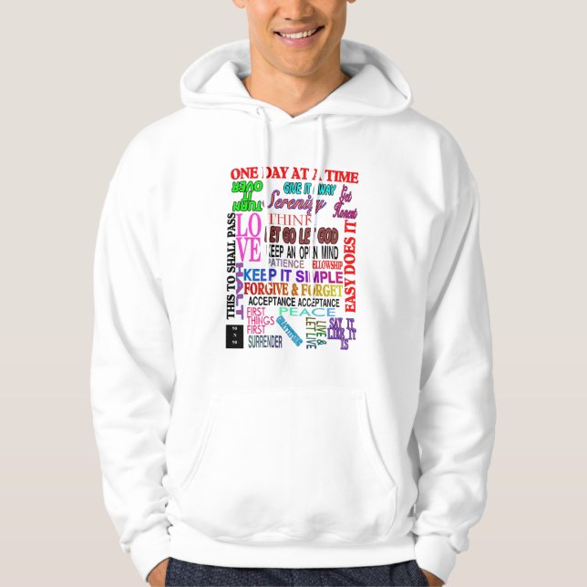 12 STEP SLOGANS IN COLOR HOODIE (Front)