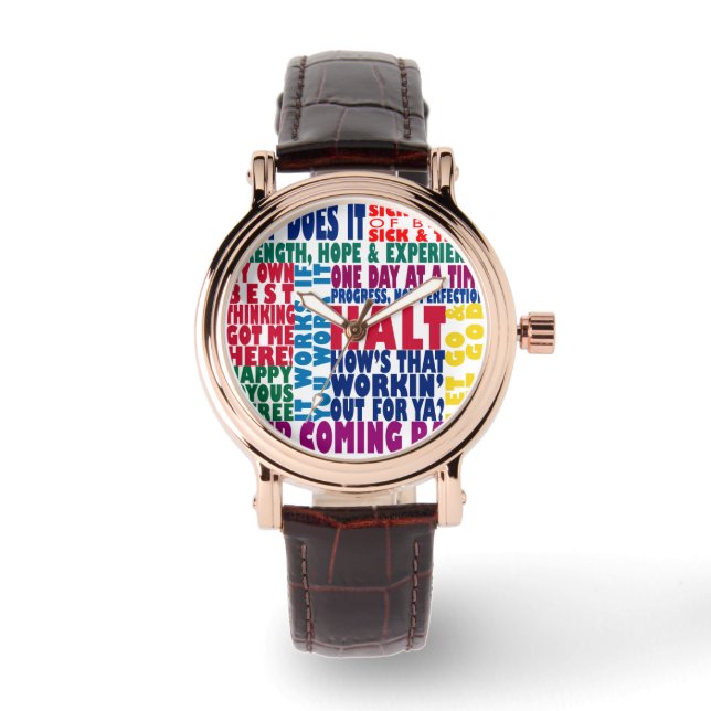 12 Step Slogans Watch (Front)