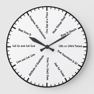 12 Step Sobriety Clean & Sober Slogans Wall Clock