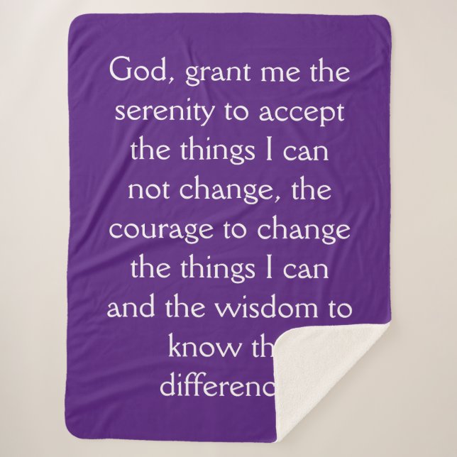 12 Step Sobriety Recovery Serenity Prayer Blanket (Front)