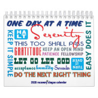 12 step sobriety slogans calendar 2020