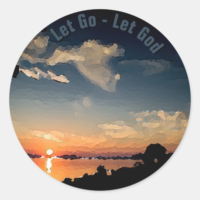 12-Step Sunset Over Lake Balaton - Personalised Classic Round Sticker (Front)