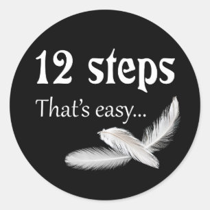 12 steps classic round sticker