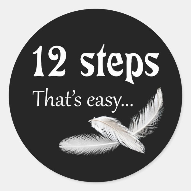 12 steps classic round sticker (Front)