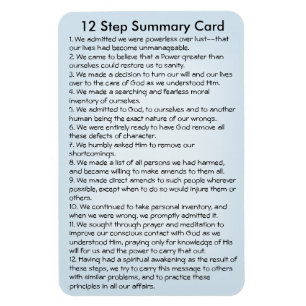 12 Steps Summary Card Magnet