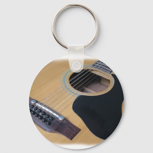 12 String Acoustic Guitar Key Ring (Front)