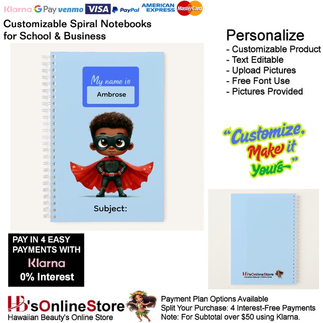 12 Super Hero Kids Boy Writing Supplies Students  Notebook (12 Super Hero Kids Boy Writing Supplies Students Notebook.)