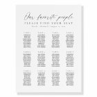 12 Tables Our Favourite People Seating Chart