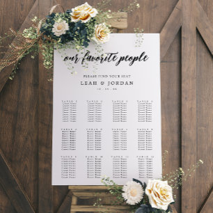 12 Tables Rustic Our Favourite People Seating Char Poster