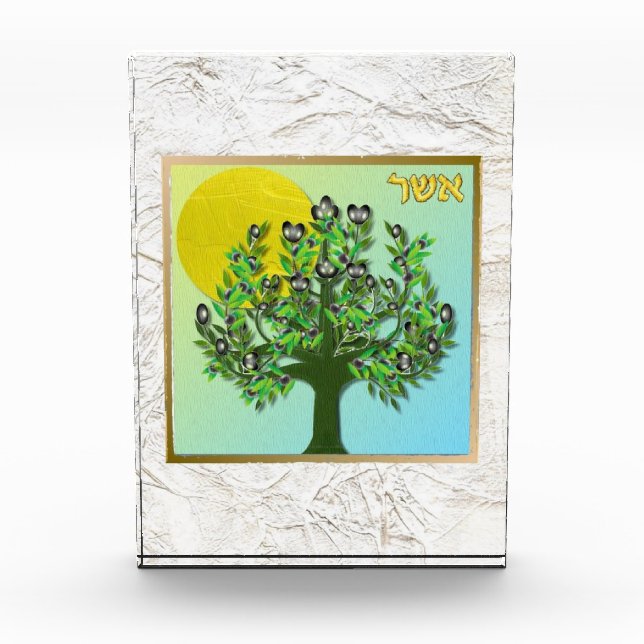 12 Tribes of Israel Asher Art Acrylic Block (Front)