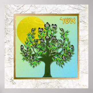 12 Tribes of Israel Asher Art Print Poster