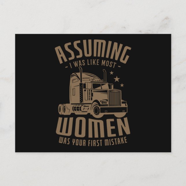 12.Truck Trucker for a Truck driver Announcement Postcard (Front)