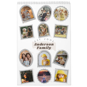 12 Twelve Photo Modern Elegant Collage Family Love Calendar