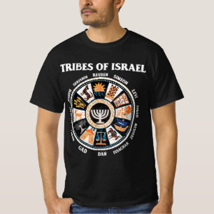 12 Twelve Tribes of Israel Hebrew Israelite Judah  T-Shirt