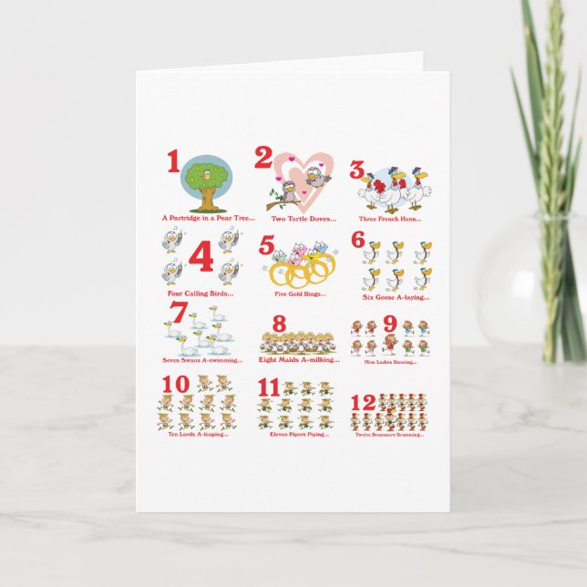 12 twelves days of christmas complete holiday card (Front)
