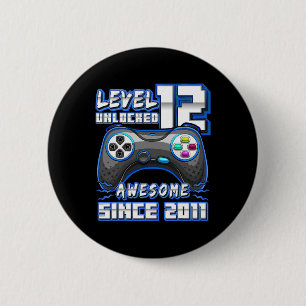 12 Unlocked Awesome 2011 Video Game 12th Birthday 6 Cm Round Badge
