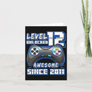 12 Unlocked Awesome 2011 Video Game 12th Birthday  Card