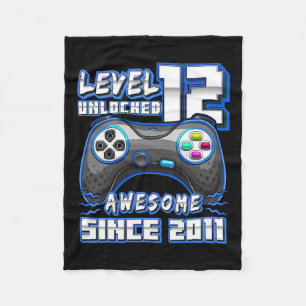 12 Unlocked Awesome 2011 Video Game 12th Birthday Fleece Blanket