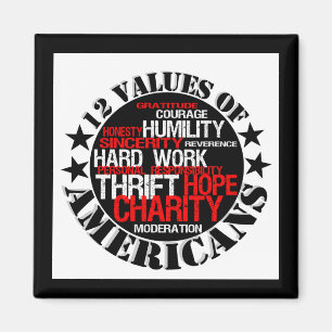 12 Values of Americans Magnet