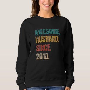 12 Wedding Aniversary For Him  Awesome Husband Sin Sweatshirt