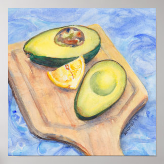 12"x12" print, "Avocado and Lemon" Poster