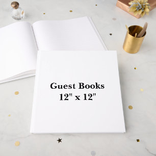 12" x 12" Lined White 70# Uncoated Text Guest Book