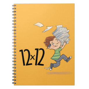 12 x 12 Spiral Paper Kid Notebook Yellow