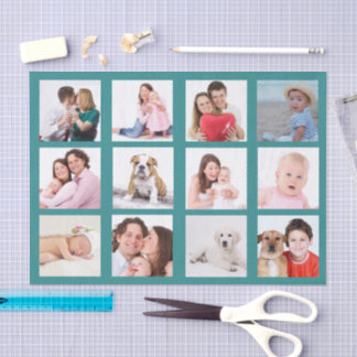 12 x Photo Grid Customise Background Colour Tissue Paper