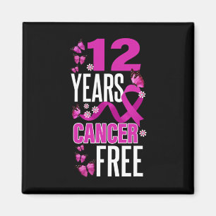 12 Year Cancer Free For Breast Cancer Awareness Magnet