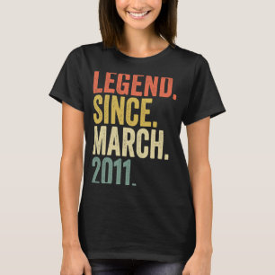12 Year Old 12nd Birthday Legend Since March 2011 T-Shirt