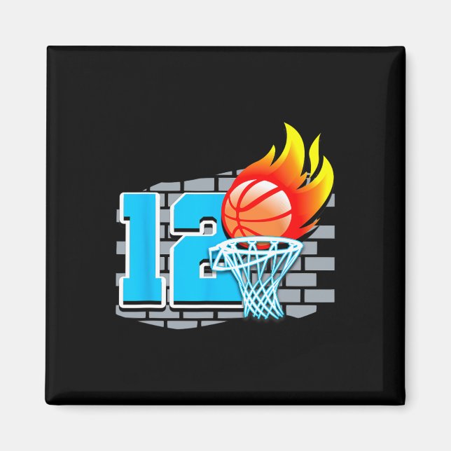 12 Year Old 12th Basketball Birthday Party Theme B Magnet (Front)