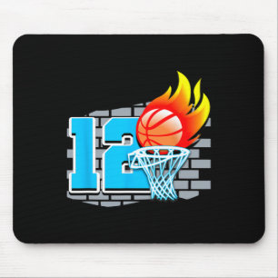 12 Year Old 12th Basketball Birthday Party Theme B Mouse Pad