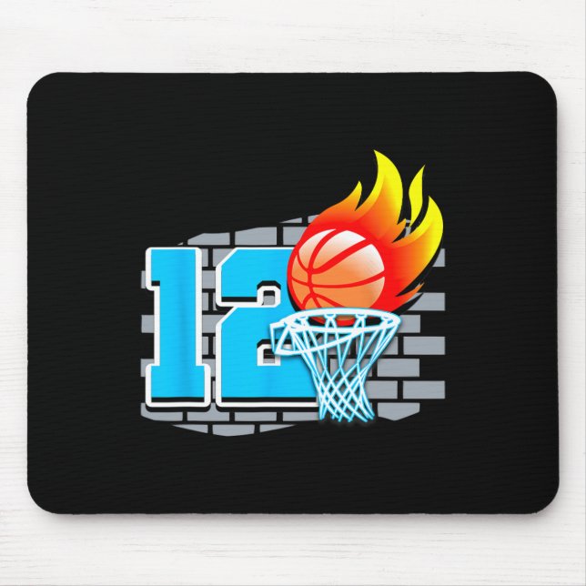 12 Year Old 12th Basketball Birthday Party Theme B Mouse Pad (Front)