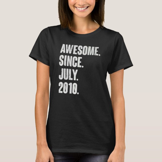 12 Year Old  12th Birthday  Awesome Since July 201 T-Shirt (Front)