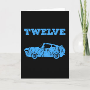 12 Year Old 12th Birthday Boy Muscle Car Card